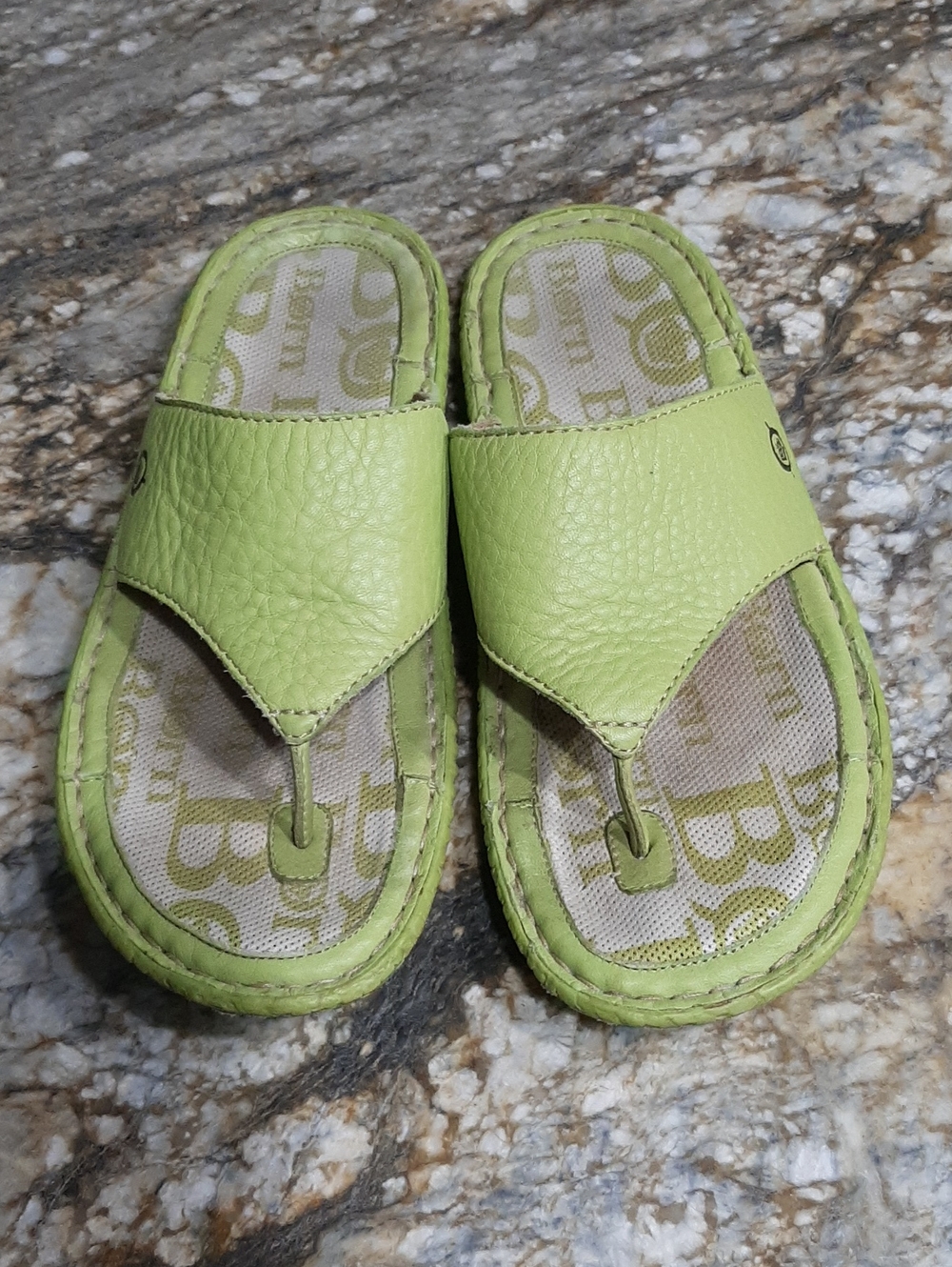Born Sandals Lime Green, Leather Sz 8